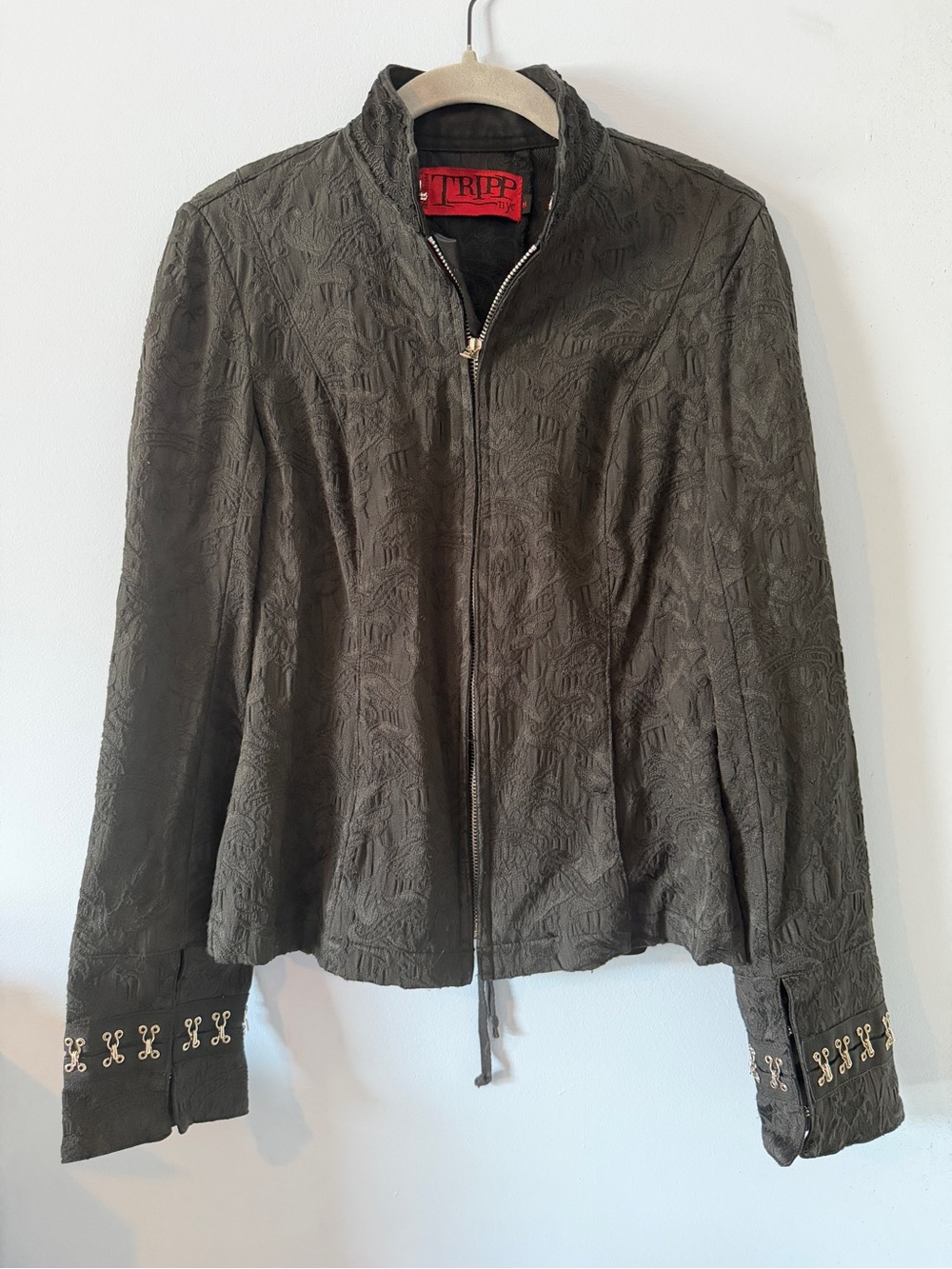 Tripp NYC Black Brocade Lace-Back Jacket - Picture 5 of 7